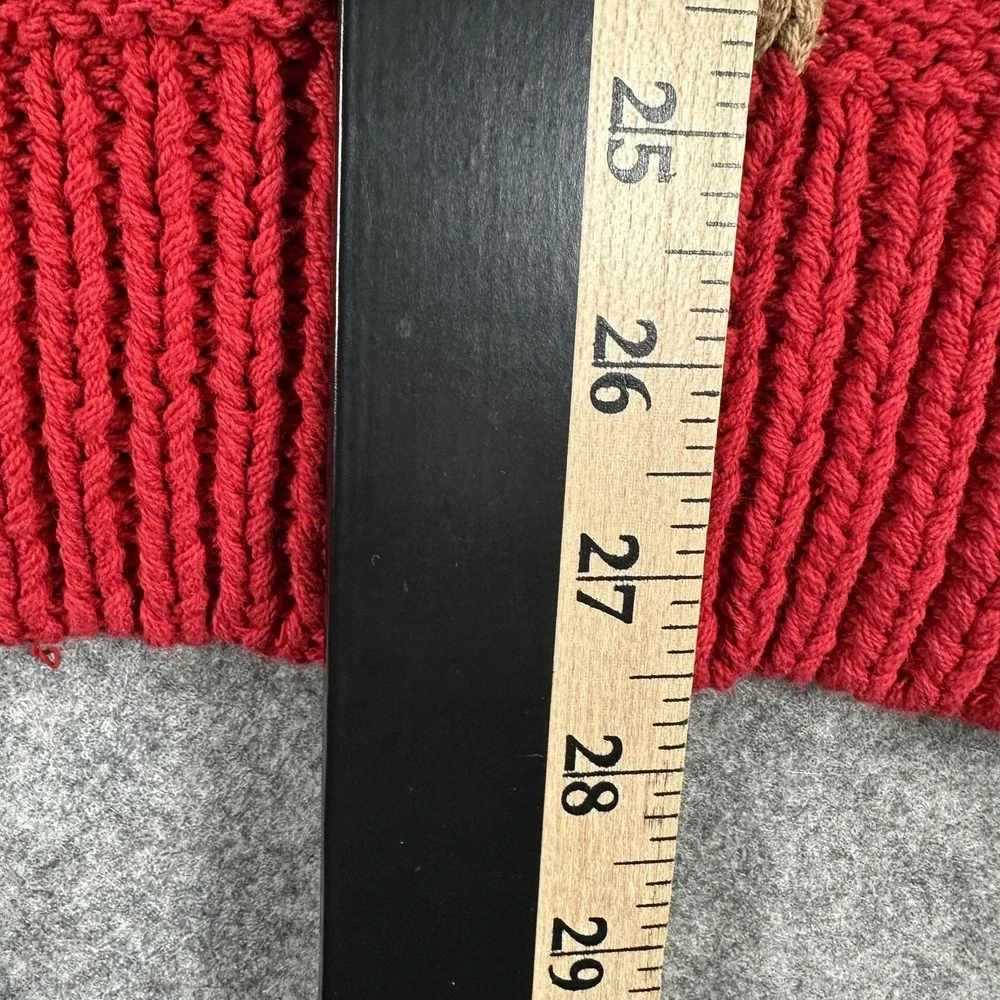 Vintage Banana Republic Sweater Mens Medium Red Cotton Tribal Chunky Crewneck
